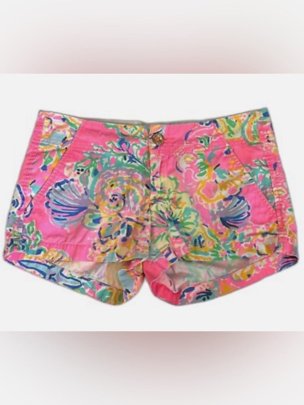Lilly Pulitzer The Kerrie Short Size 12 Pink Tropical Print 3” Inseam